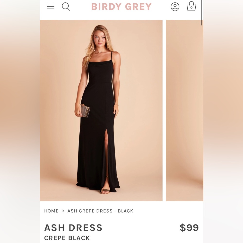 Birdy grey Black Ash Crepe dress Medium